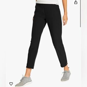 NWT Eddie Bauer Women’s Black Traveler Ankle Pant Lightweight Pull On - Size XL
